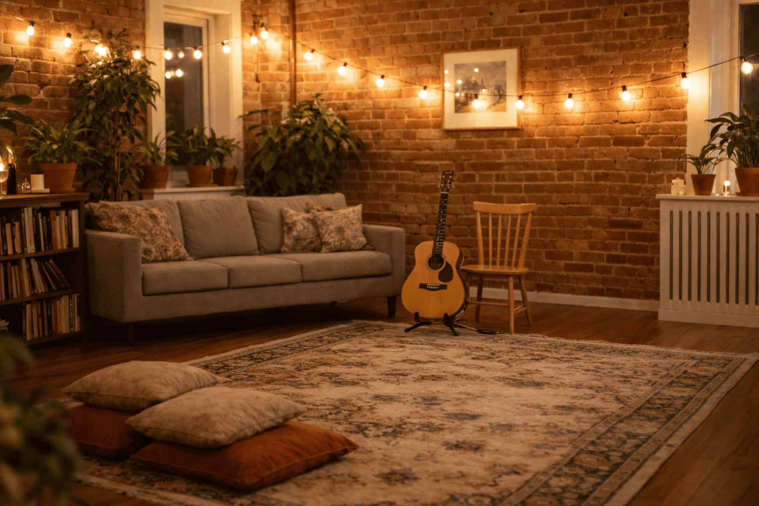 A room set up for music